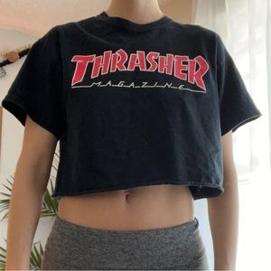 thrasher magazine cropped t-shirt